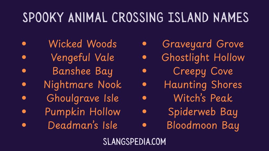 Spooky Animal Crossing Island Names