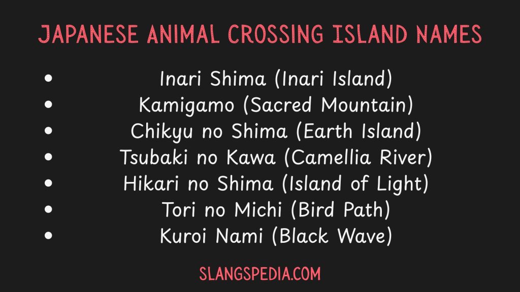 Japanese Animal Crossing Island Names
