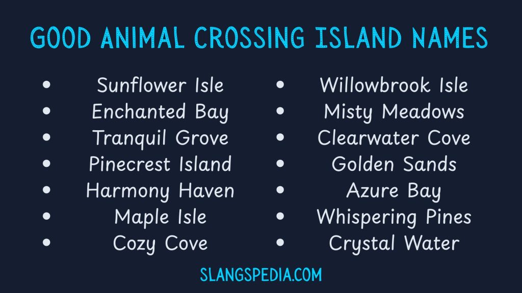 Good Animal Crossing Island Names