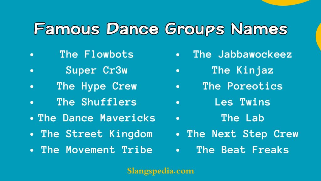 Famous Dance Groups Names