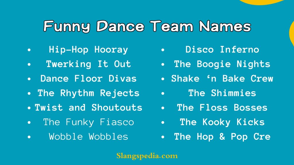 Funny Dance Team Names