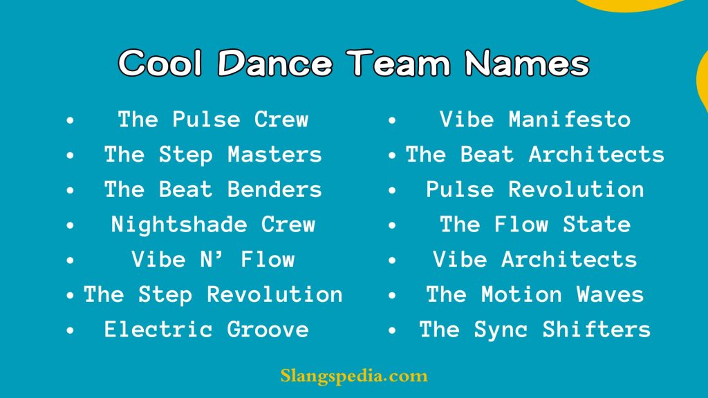 Cool Dance Team Names