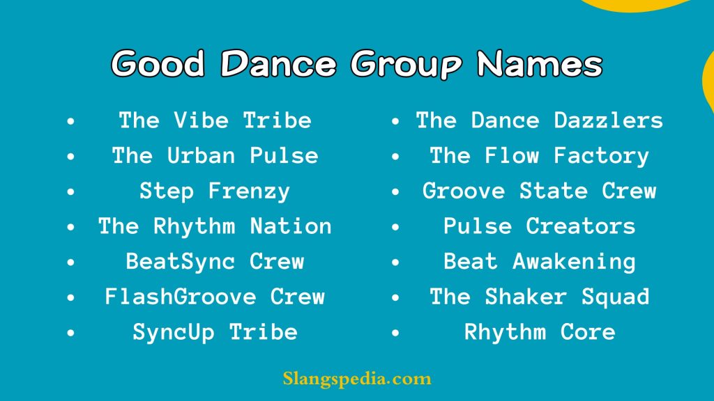 Good Dance Group Names