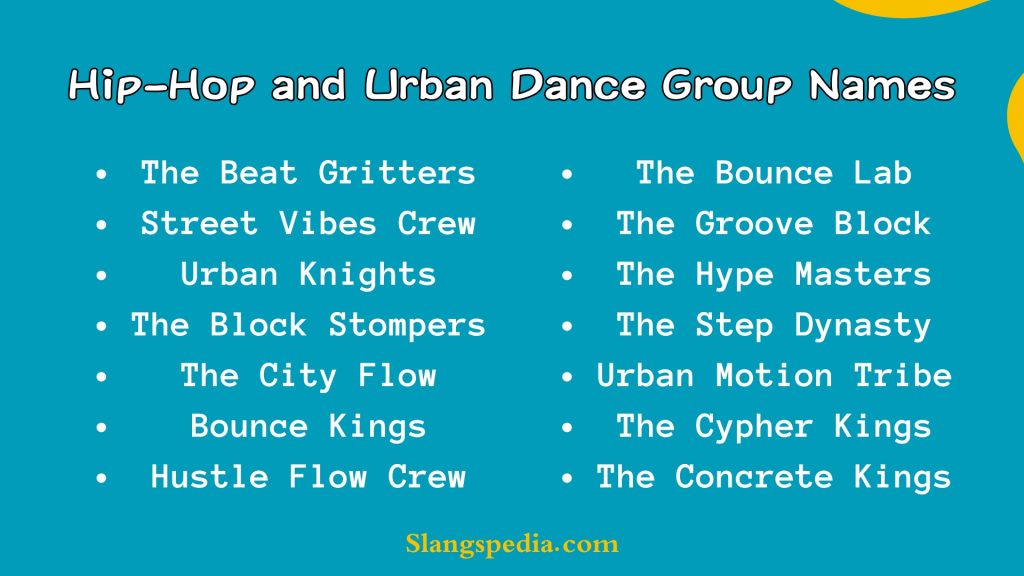 Hip-Hop and Urban Dance Group Names