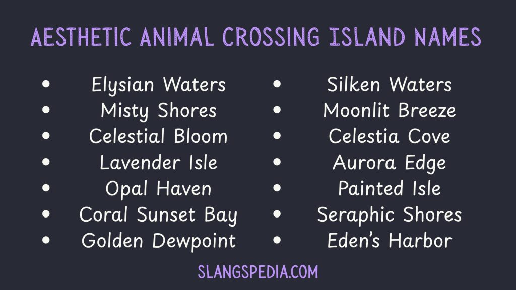 Aesthetic Animal Crossing Island Names